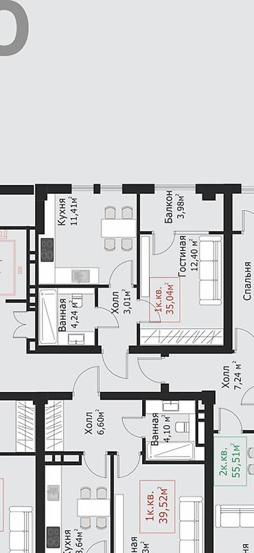 продаю квартиру 1: 1 комната, 35 м² — 1