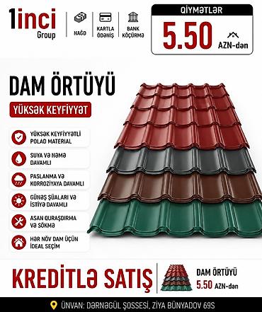 Dam örtüyü – yüksək keyfiyyətli polad materialdan. Xüsusiyyətlər: -