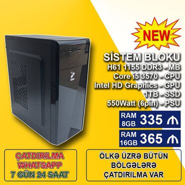 alfa romeo gtv 3 2 mt: Sistem Bloku "H61/Core i5 3570/8-16GB Ram1TB SSD" Ofis üçün Sistem
