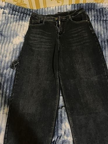 Kişi geyimləri: Qara yuyulmuş effekti olan cins şalvar - Parça: qalın denim - Rəng — 1