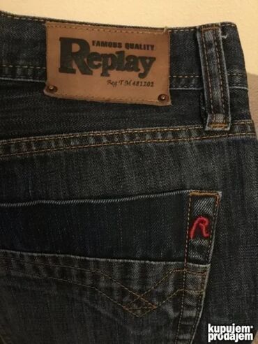 Farmerke: Original Replay farmerice 33 / 28 100% cotton Polustruk 44cm — 1