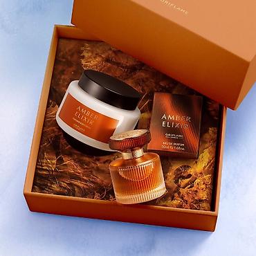 Ətriyyat: Dest " Amber Elixir " Oriflame. Hediyye qutusunda parfüm ve beden — 1