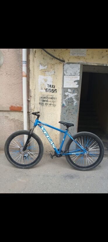 купить спортивный велосипед недорого: VEGAS MTB velosiped - Rəng: mavi, iri ağ “VEGAS” loqosu - Çərçivə