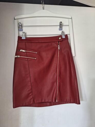 kozne suknje zara: S (EU 36), Mini, color - Red