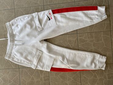 trenerke za parove: Sweatpants, M (EU 50), Nike, color - White, Cotton