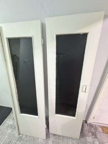 стекло на духовой шкаф: Межкомнатная дверь со стеклом, Дерево, Двустворчатая, цвет - Белый, Б/у