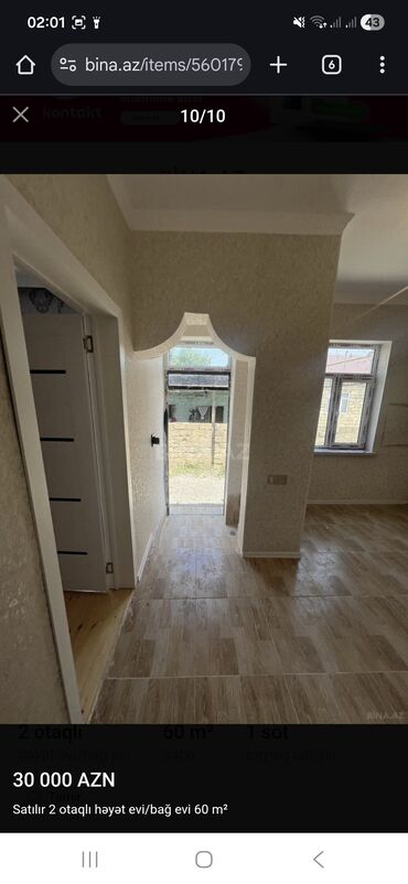 Bağ evlərinin satışı: Satılır: 2 otaqlı həyət evi/ Ümumi sahə: 60 m² Torpaq sahəsi: 1 sot -da lalafo.az — 2 Bağ evlərinin satışı: Satılır: 2 otaqlı həyət evi/ Ümumi sahə: 60 m² Torpaq sahəsi: 1 sot — 2