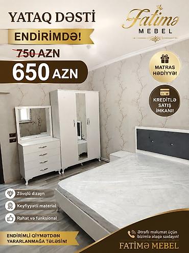 şkaf guzgulu: Yataq dəsti endirimdə 750 yox 650 azn Komplektin tərkibi: - 3 — 1