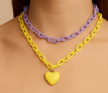 пракат платья: 💛 Детская пластиковая цепочка с сердечком 💛 Яркое и весёлое украшение