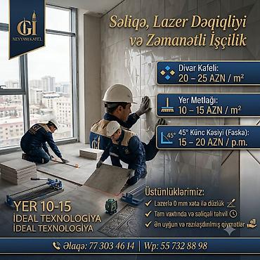 ucuz kafellər: Peşəkar Kafel, Metlax, Döşəmə və Tavan Ustası Xidmətinizdədir! — 1