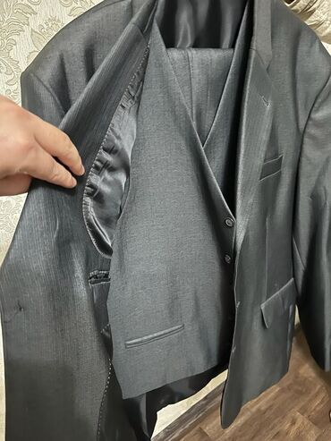 мужской льняной костюм: Костюм цвет - Серый