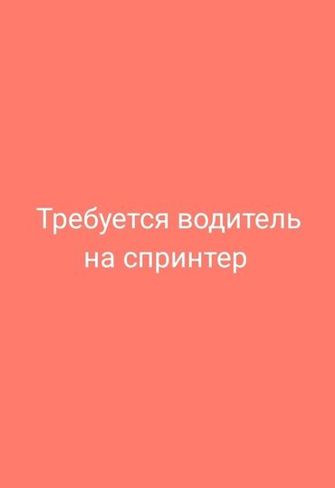 через банк: Требуется водитель на спринтер можно с категорией В. желательно не