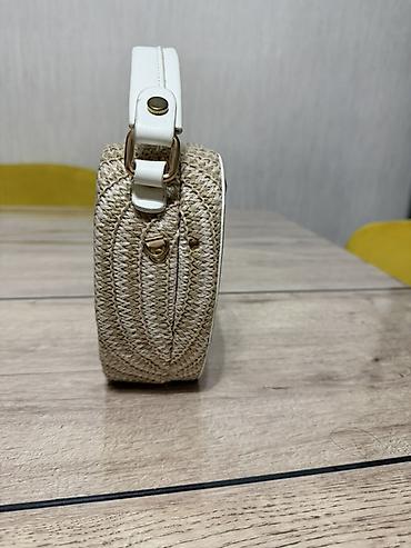 Çantalar: Qadın üçün şık çanta - Material: toxunma saman/rafiya görünüşlü — 2
