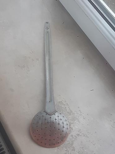 sap: Mətbəx süzgəc qaşığı – “Miluplum” damğalı - Material: Mis gövdə və — 2