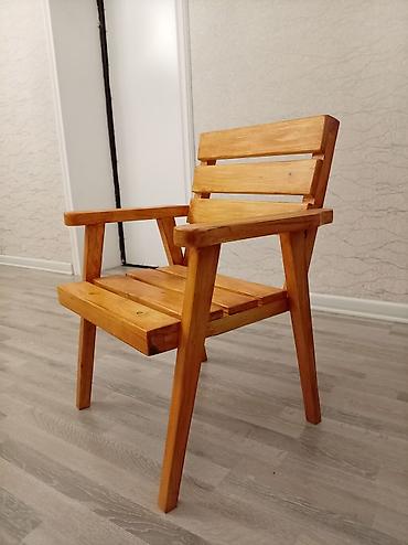 буфет мебель: 4 ədəd bağ kreslosu SATILIR. - Material: təbii ağac, lakla örtülüb — 3