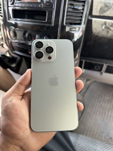 айфон ис: IPhone 15 Pro Max, Жаңы, 256 ГБ, Natural Titanium, Заряддоочу түзүлүш, Куту, Каптама, 99 %