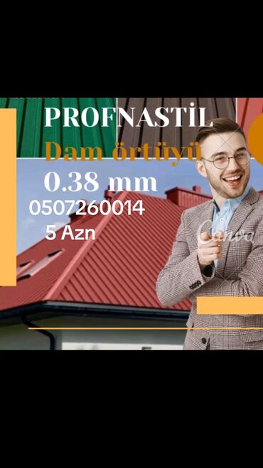 örtü: Profnastil, Dam üçün