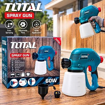 Total kraska vuran Bu Total 60W Spray Gun, boyama və sıxılma işlərini