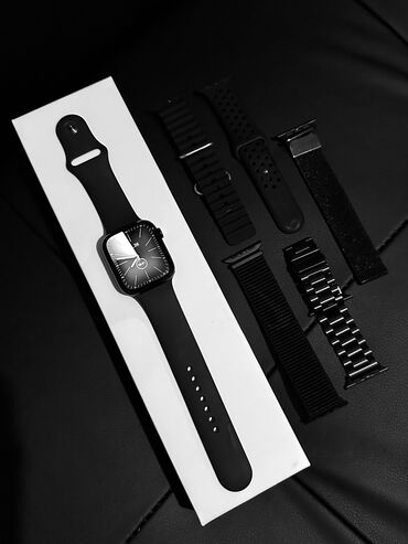 Смарт-часы: Apple Watch Series 7 45mm Midnight Aluminum Case With Midnight Sport