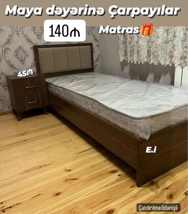 Çarpayılar: Yeni, Təknəfərlik çarpayı, Bazasız, Matras ilə, Siyirməsiz — 3