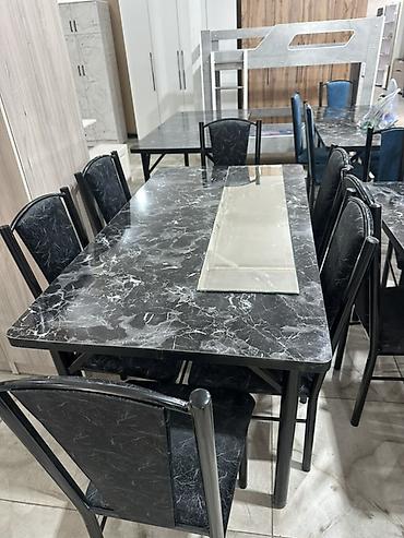 study table: Обеденные столовые гарнитуры с каменным рисунком - Комплектации: стол — 2