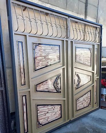 Ворота и комплектующие: Metal darvaza – dekorativ panellərlə - Material: qalın profilli metal — 1