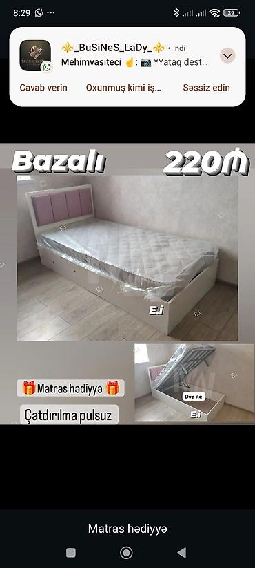 Çarpayılar: Bazalı tək nəfərlik çarpayı - Qiymət: 220 AZN (şəkildə göstərilib) - — 1