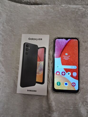 купить бу телефон в ломбарде: Samsung Galaxy A14, Колдонулган, 64 ГБ, түсү - Кара, 2 SIM