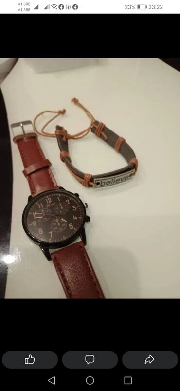 AZ - Wristwatches: Prelep i moderan sat + kozna narukvica!!!
