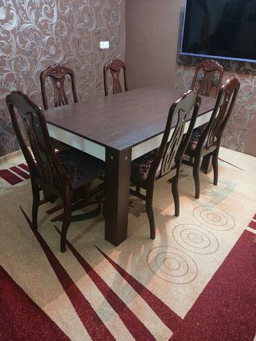 столы ручной работы: Для гостиной, Б/у, 6 стульев