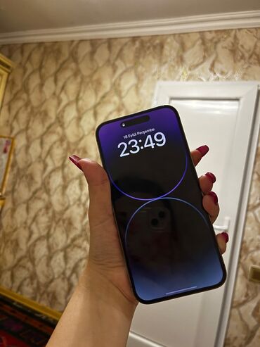 Saturn: IPhone 14 Pro Max, 256 GB, Deep Purple, Barmaq izi, Face ID