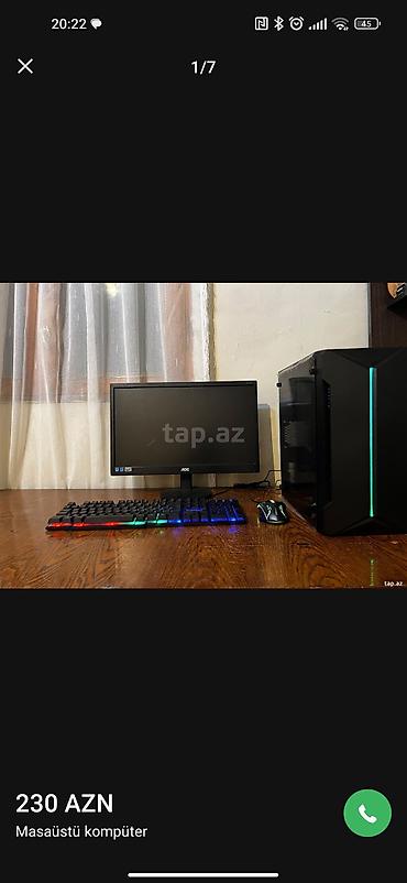 bakceldə internet paketləri: Masaüstü kompüter seti I3 2100 4gb ram gt 220 1gb 450w qida bloku — 1