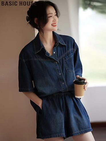 Костюмы с шортами: Джинсовый комплект: рубашка с коротким рукавом + шорты 😍😍😍 стильная — 28