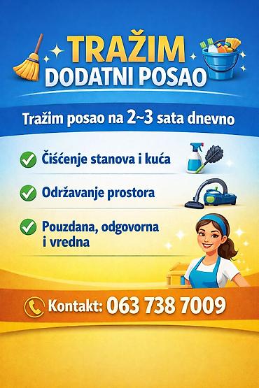 dodatni poslovi: Čistačice, tehničko osoblje — 1