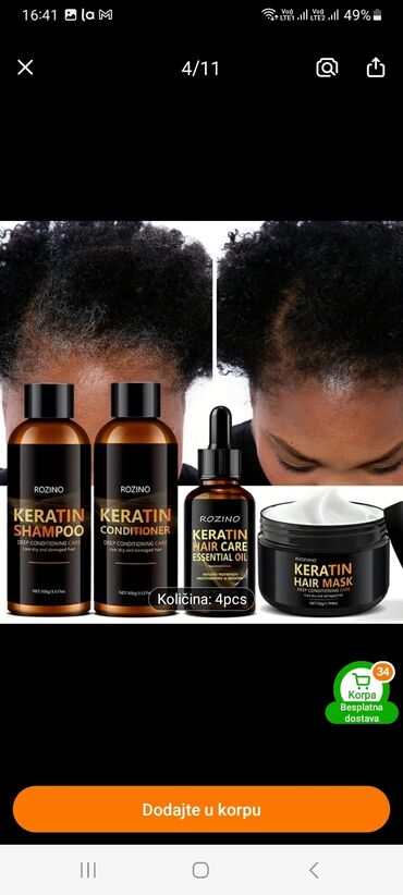 Nega kose: Set za negu kose marke Rozino, obogaćen keratinom, dizajniran za — 7