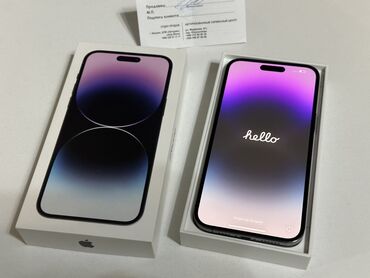 Apple iPhone: IPhone 14 Pro Max, Б/у, 128 ГБ, Deep Purple, Коробка, 78 %