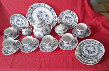 обеденный сервиз: Чайный набор, цвет - Синий, Фарфор, Богемия, 6 персон, Чехия