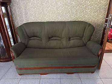 Yaşıl rəngli yumşaq dəst – 3 yerlik divan + 2 ədəd kreslo - Üslub
