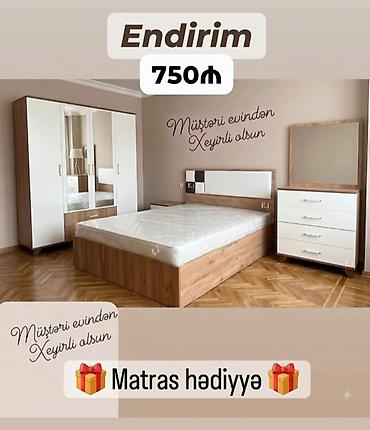 ucuz kamot: Yataq otağı dəsti – endirimli 750₼ Dəst tərkibi: - 2 qapılı, güzgülü — 1
