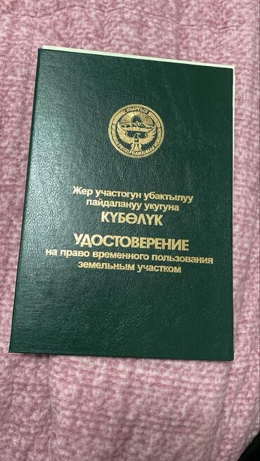 жер гектар: 300000 соток, Айыл чарба үчүн, Техпаспорт, Башкы ишеним кат