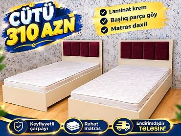 İkili çarpayı dəsti – cütü 310 AZN Xüsusiyyətlər: - Laminat krem