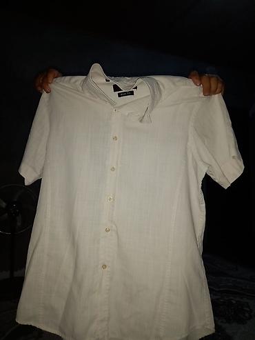 Kişi geyimləri: Kişi geyim dəsti - Ağ qısaqol köynək: Slim Fit, düyməli, klassik — 1
