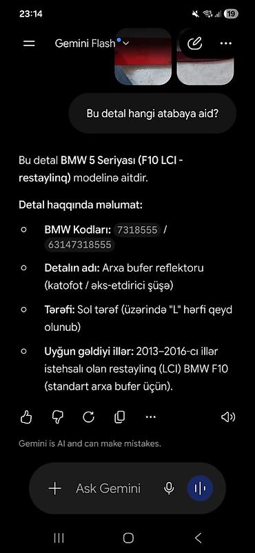 santafe 2010: Məhsul: BMW 5 Series F10/F10 LCI üçün orijinal arxa bufer və əlavə sağ — 3