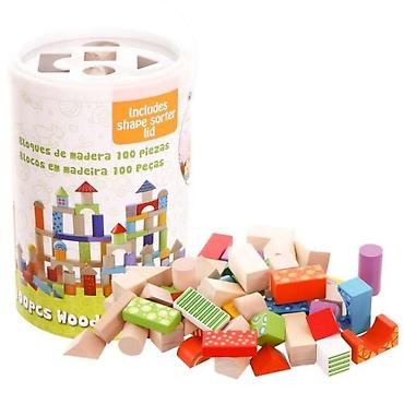 lagane patike: DRVENE KOCKE SA ŠARAMA – 100 KOM (ECO TOYS) Šifra proizvoda: Komplet — 1