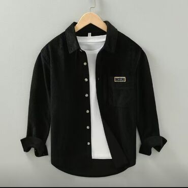 черная рубашка мужская: Рубашка XL (EU 42), цвет - Черный
