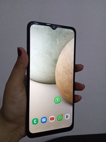 samsung z fold 4: Samsung Galaxy A12, 128 GB, rəng - Qara, Barmaq izi, İki sim kartlı