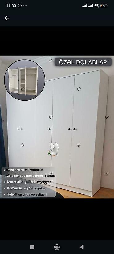 Düz dolab, Yataq otağı üçün, Qarderob, Açılan, Korpuslu, 4 qapılı lalafo.az -da Düz dolab, Yataq otağı üçün, Qarderob, Açılan, Korpuslu, 4 qapılı