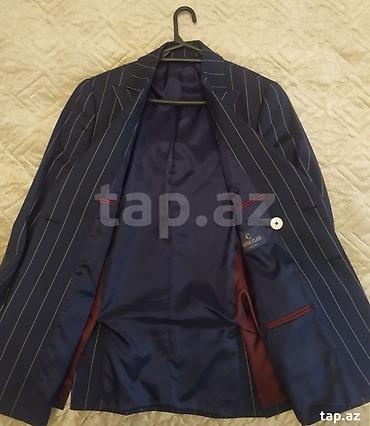 pencek: İki parçalı kişi kostyumu – klassik zolaqlı dizayn - Rəng: Tünd göy — 3