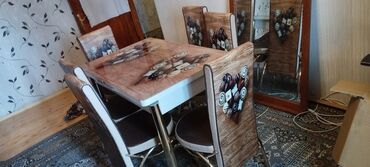Комплекты столов и стульев: Для кухни, Новый, Раскладной, Квадратный стол, 4 стула, Турция
