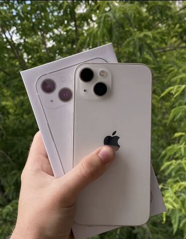 продаю наушники: IPhone 13, Б/у, 128 ГБ, Белый, Кабель, Коробка, 95 %